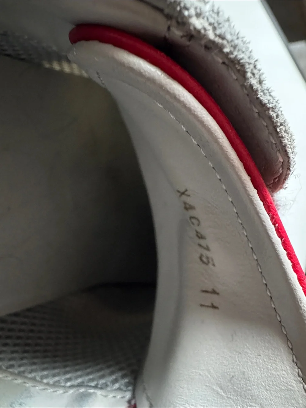Emporio Armani Gray, White & Red Low-Top Sneakers
